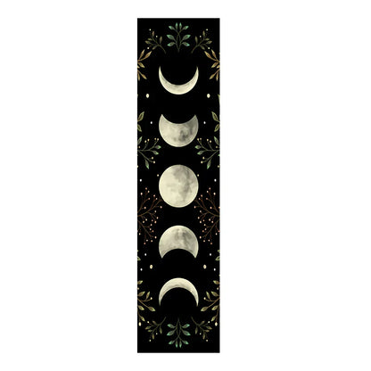 Decobites Moon Phase Wall Hanging Tapestry - Green Olive Leaf Home Decor