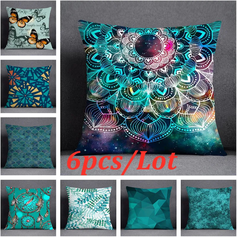 DecorBites™ Green Leaves Flower Pillowcase Set | Modern Winter Short Plush 45x45cm Cozy Covers