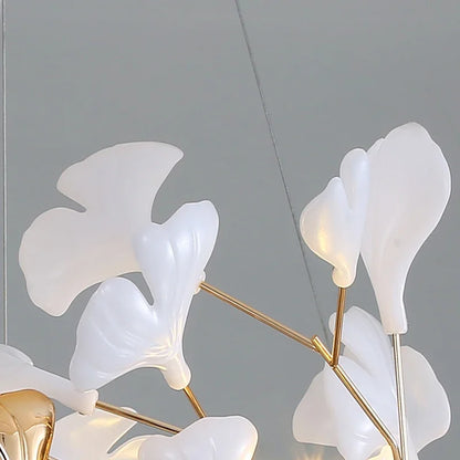 ثريا LED بتصميم أوراق الجنكة من DecorBites™ لغرفة المعيشة وغرفة الطعام وغرفة النوم