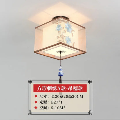 Lámpara de techo tipo araña china DecorBites™ Lotus, sencilla, para pasillo, con iluminación LED.