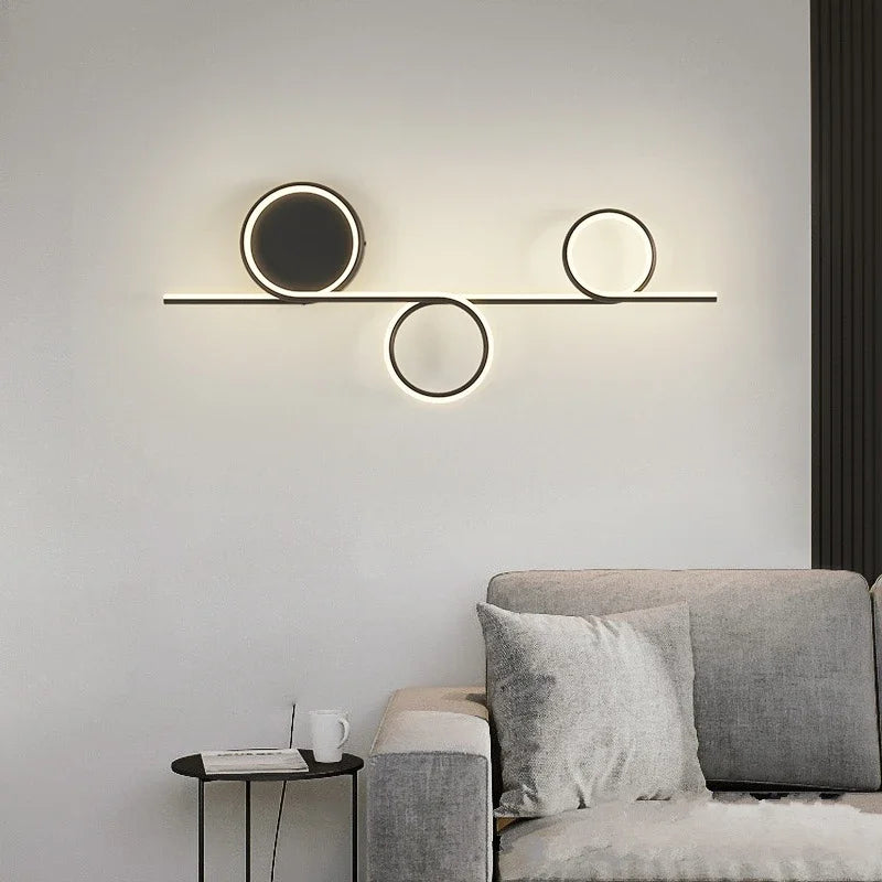 DecorBites™ Circle Straight Bar Wall Lamp | Modern Nordic LED Bedroom Living Room Decor