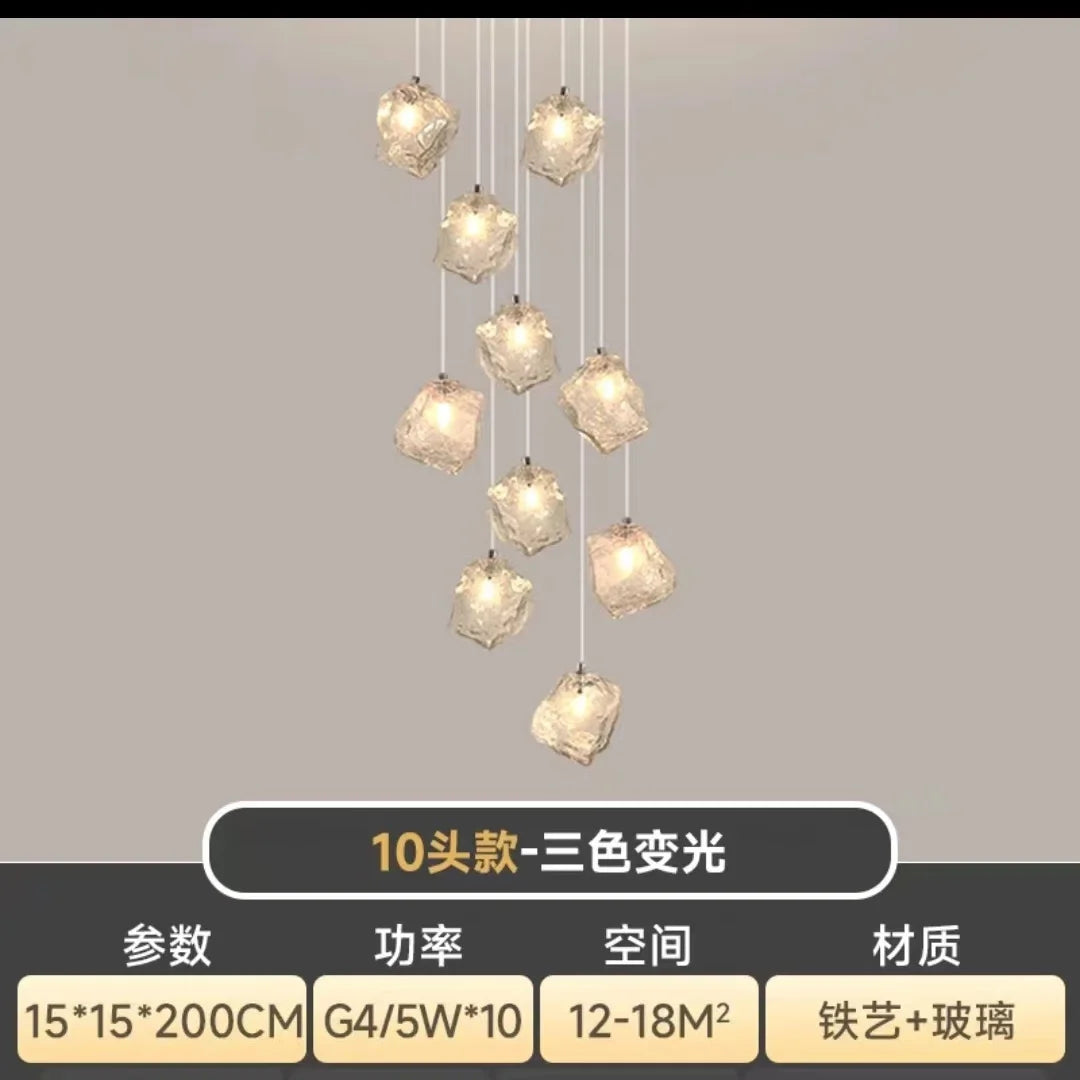 Lámparas colgantes tipo araña cúbicas DecorBites™ para restaurantes, lofts, escaleras, dormitorios y decoración artística.