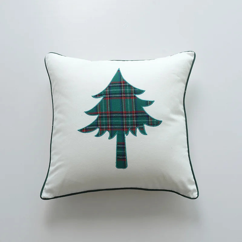 DecorBites™ Christmas Cartoon Letter Embroidered Pillow Cover Festive Sofa Cushion