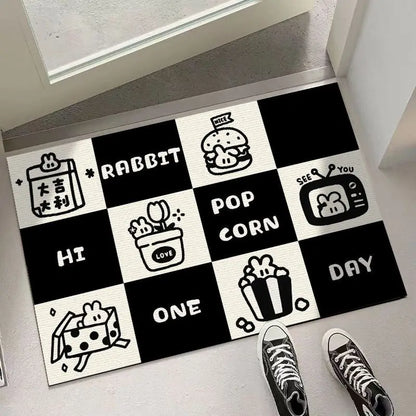 سجادة باب مخملية من DecorBites™ Block Crystal: فائقة الامتصاص، غير قابلة للانزلاق لغرفة المعيشة