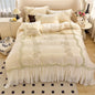 Decobites Vintage Rose Butterfly Lace Ruffles Princess Bedding Set: 100S Egyptian Cotton