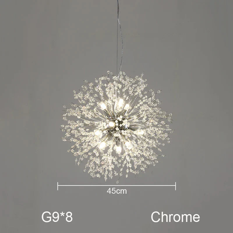 DecorBites™ Dandelion Chandelier: Nordic Minimalist Wrought Iron LED Indoor Light for Living Room