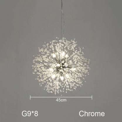 DecorBites™ Dandelion Chandelier: Nordic Minimalist Wrought Iron LED Indoor Light for Living Room