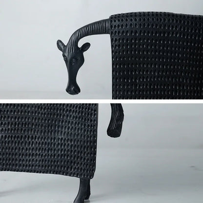 DecorBites™ Black Cow Ox Resin Sculpture Figurine - Room Decor Art Statue