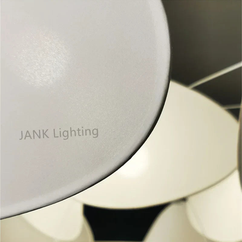 DecorBites™ Leaf Grid Chandelier: Designer White Fabric Screen Suspension Lighting for Kitchen Island, Living Room, Bedroom