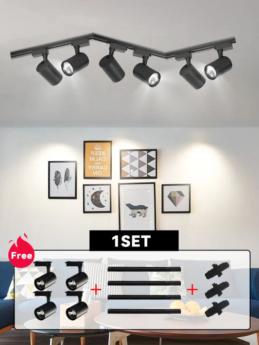 DecorBites™ COB Chandelier Track Ceiling LED Spotlights for Living Room, Store Rail Lighting