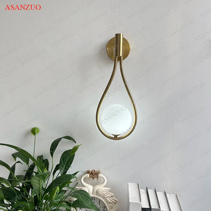 DecorBites™ Brass Wall Sconce Glass Ball Modern LED Lighting