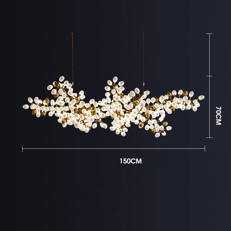 Lámparas colgantes de cristal en forma de candelabro de uva dorada Decorbites™ para sala de estar y comedor