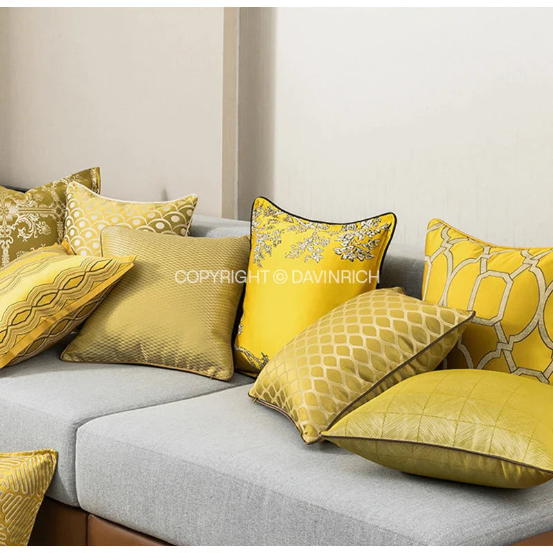 DecorBites™ Baroque Floral Geometry Jacquard Cushion Covers - European Classical Decor, 45x45cm