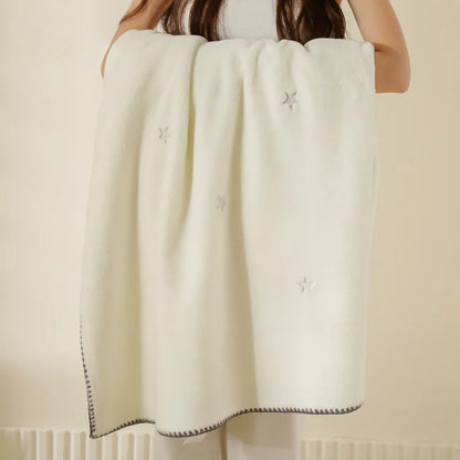 DecorBites™ Baby Velvet Embroidered Blanket: Double-Sided Warm Travel Bedroom Sofa Cover