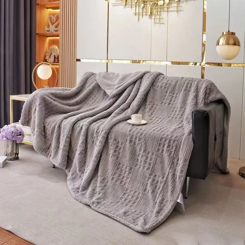 Decorbites™ Zweilagige Korallenfleece-Decke: Hochwertig, einfarbig, gemütliche Lammwolle für Bett, Sofa