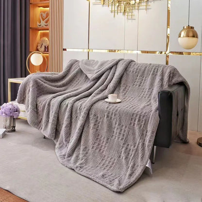 Decorbites™ Zweilagige Korallenfleece-Decke: Hochwertig, einfarbig, gemütliche Lammwolle für Bett, Sofa