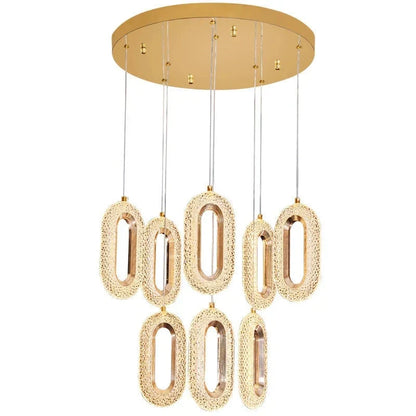 DecorBites™ Gold Lustre Oval Acrylic Chandelier for Dining and Living Spaces