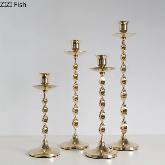 DecorBites™ Golden Candlestick Holder Desk Ornament Home Aroma Container