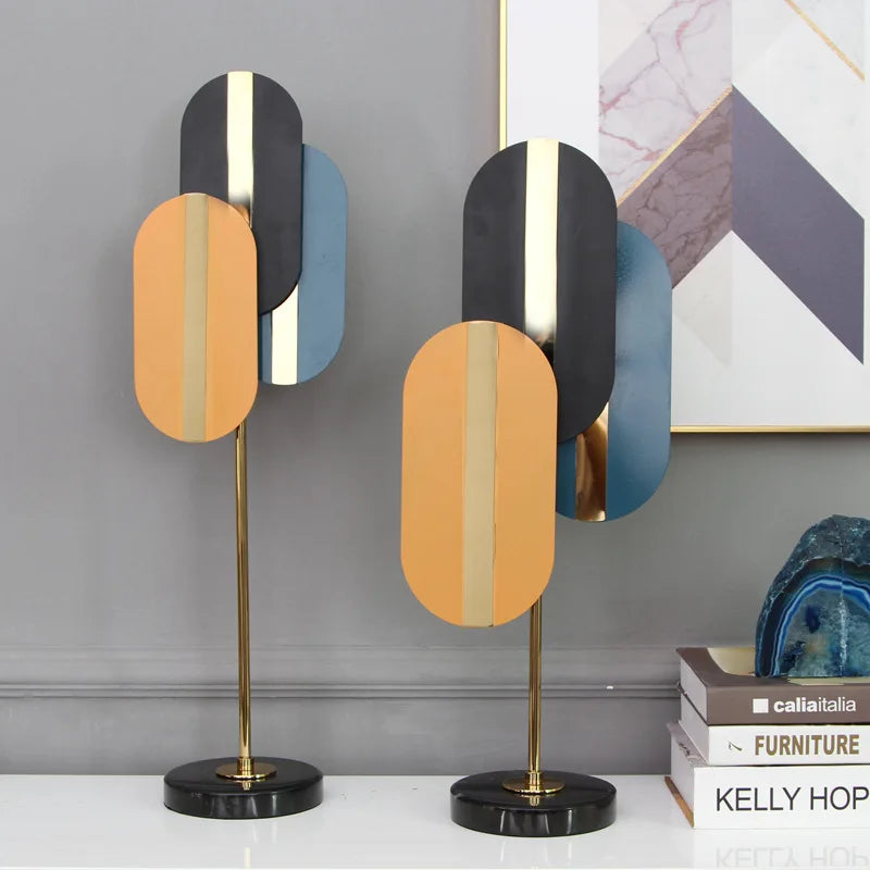Decorbites™ Geometrische Ellipse Metallskulptur - Bunte Wohnungsdekoration Figur