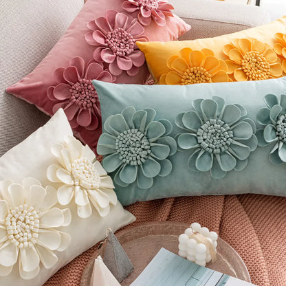 DecorBites™ Handmade Flower Cushion Cover - Light Luxury Decorative Pillows