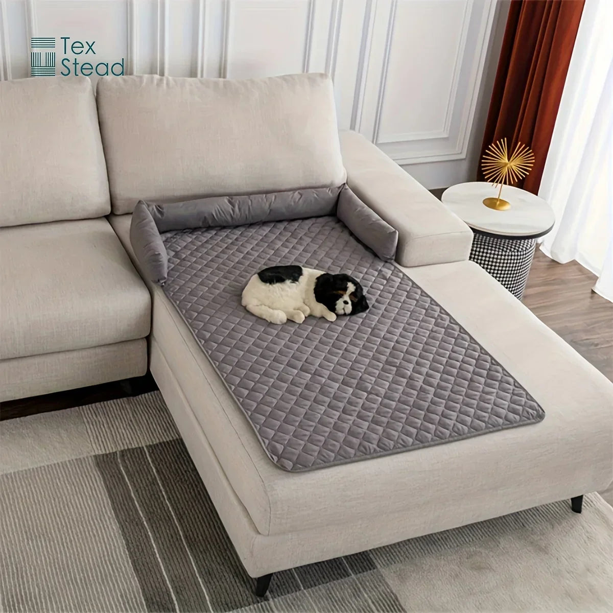 Decobites Waterproof Pet Sofa Bed with Removable Bolster Cushions for Dogs and Cats