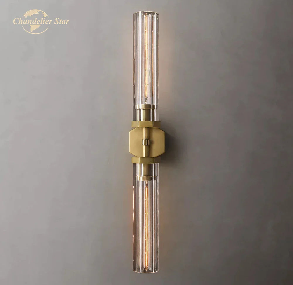 DecorBites™ Crystal Hexagonal Sconce: Modern Wall Lamp for Bathroom, Living Room, Bedroom