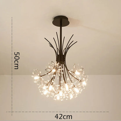 DecorBites™ Crystal Bouquet Pendant Light Chandelier in Black and Gold