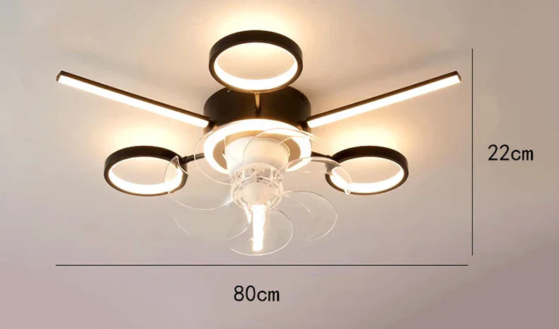 DecorBites™ Kids Bedroom LED Ceiling Fan with Bladeless Design and Remote Control