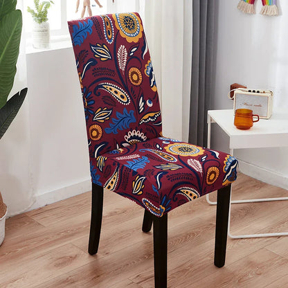 Decobites Stretch Print Chair Cover Slipcovers - Elastic Seat Case