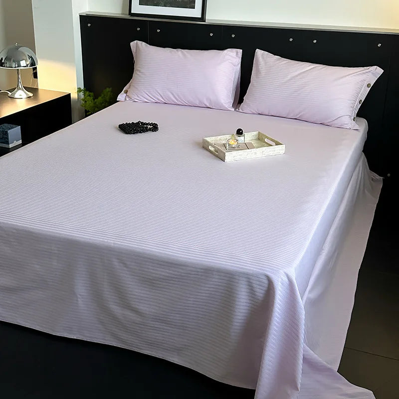 Juego de sábanas DecorBites™ Luxe de satén de algodón a rayas con 2 fundas de almohada