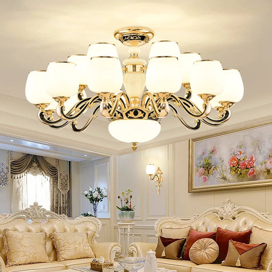 DecorBites™ Jade Pendant Lamp: European Luxury for Living Room, Villa, Dining Room, Bedroom