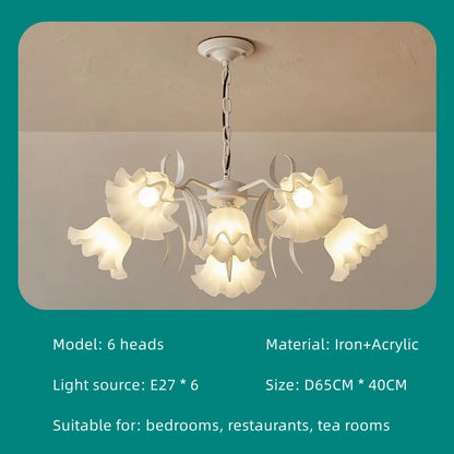 DecorBites™ French Retro LED Flower Chandelier for Bedroom, Restaurant, Living Room