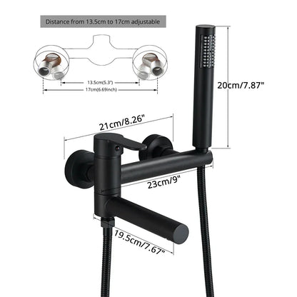 DecorBites™ Brass Wall Mounted Bathtub Shower Mixer Tap Set for Bathroom