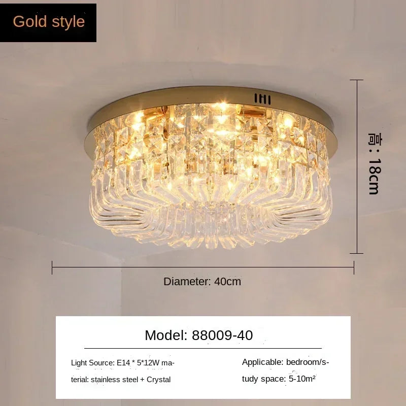 Gold Crystal LED Chandelier Ceiling 50cm