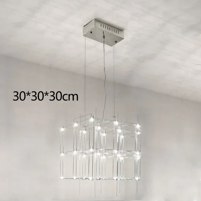 ثريا كوزموس من ديكوربايتس™: ضوء يراعة فضي نورديك لغرف معيشة وتناول طعام فاخرة