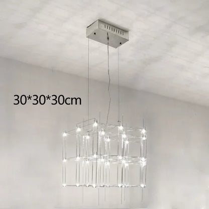 ثريا كوزموس من ديكوربايتس™: ضوء يراعة فضي نورديك لغرف معيشة وتناول طعام فاخرة