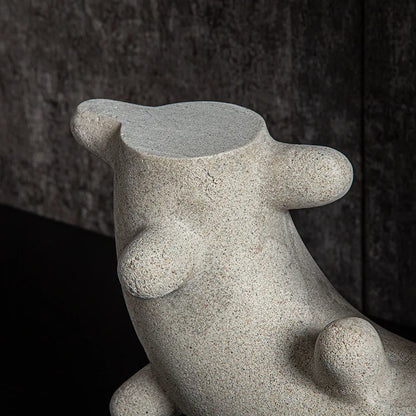 ديكور بايتس™ - منحوتة راتنجية على شكل صبار هندسي - ديكور منزلي - زينة يدوية بقوس دائري