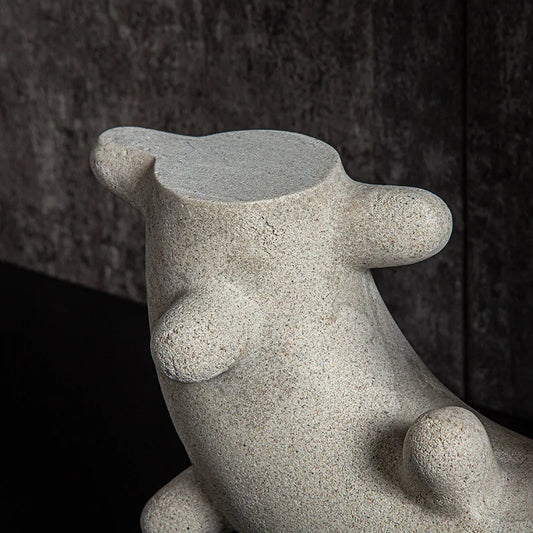 ديكور بايتس™ - منحوتة راتنجية على شكل صبار هندسي - ديكور منزلي - زينة يدوية بقوس دائري