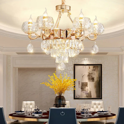 DecorBites™ Crystal Chandelier: Grand European Villa High-end Fixture for Living Room, Restaurant, Building