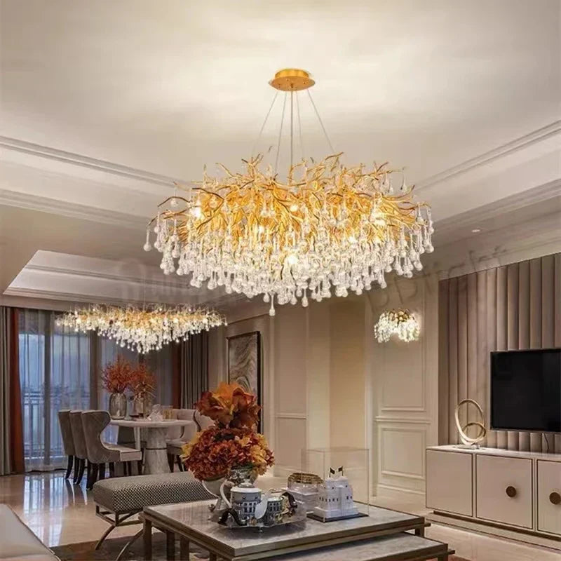 Decorbites™ Lámpara de Araña de Cristal de Luz Brillante de Lujo Ligero para Sala de Estar y Comedor