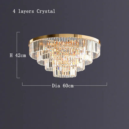 DecorBites™ Gold LED Crystal Ceiling Light for Modern Living Room, Luxury Home Decor