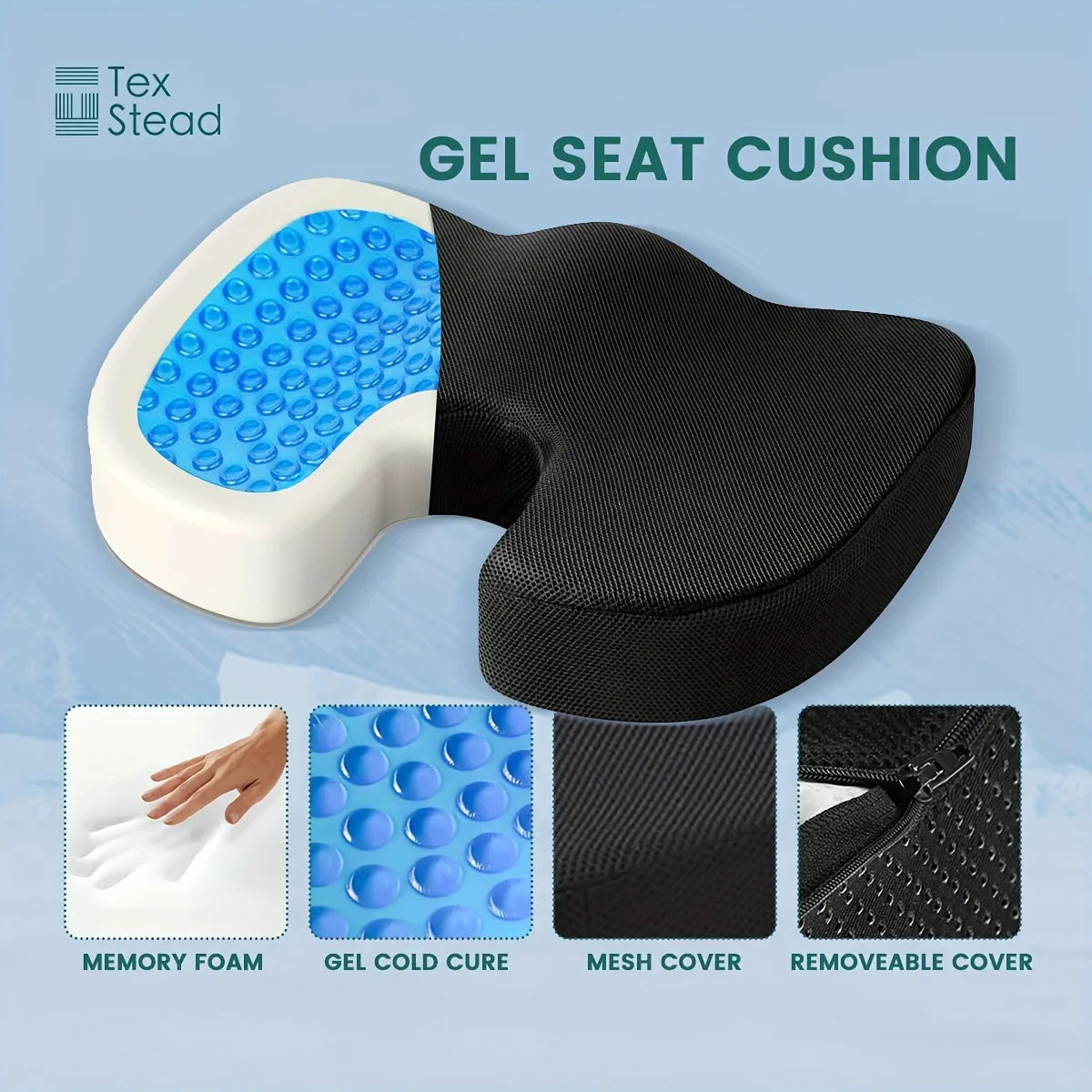 Gel Seat Cushion for Hemorrhoids Relief by Decobites