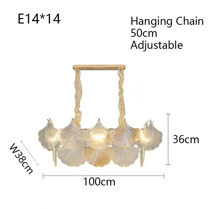 DecorBites™ Glass Shell Ceiling Pendant Light Luxury Bedroom Decor Hanglamp
