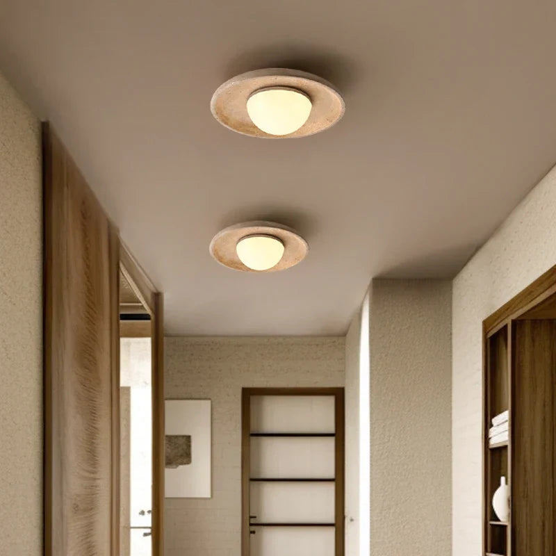 DecorBites™ LED Ceiling Lamp Yellow Travertine - Nordic Acrylic Light for Living Room