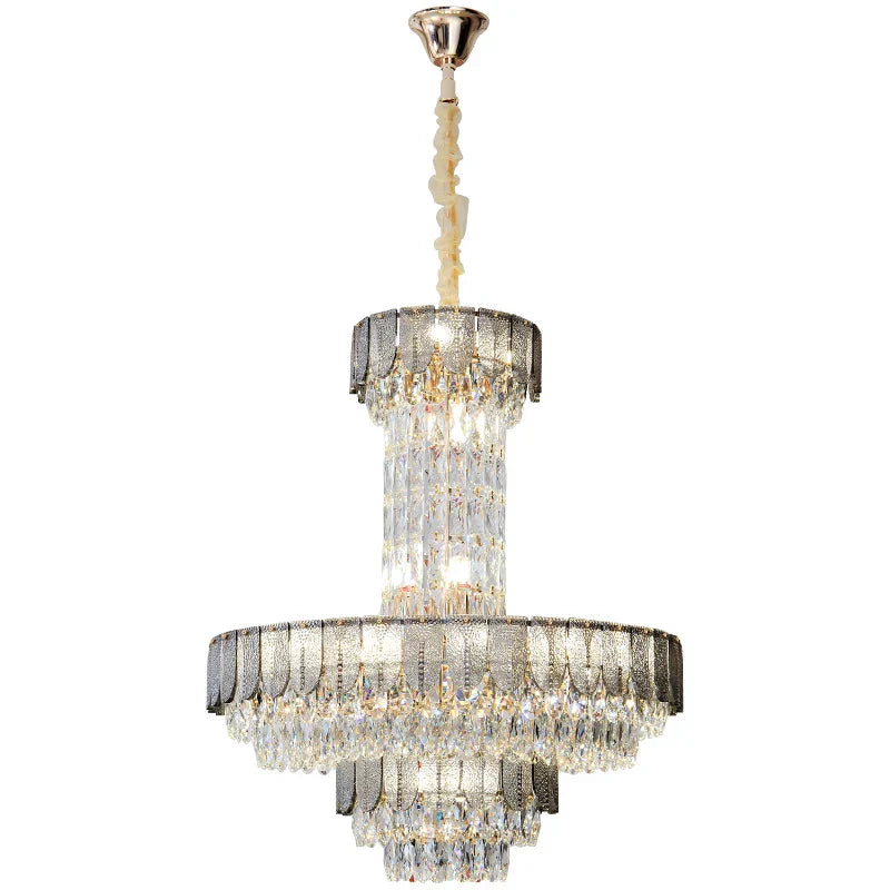 DecorBites™ Crystal Chandelier: Postmodern Multi-layer Luxury for Living Room, Hotel Lobby, and Villa