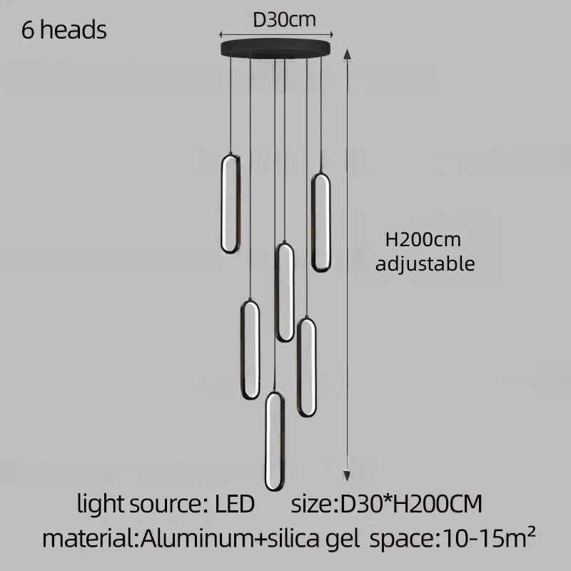 DecorBites™ LED Staircase Branch Chandelier for Modern Living & Dining Rooms