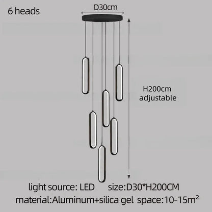 DecorBites™ LED Staircase Branch Chandelier for Modern Living & Dining Rooms