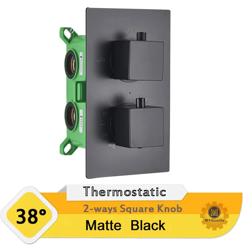 DecorBites™ Dual Handle Thermostatic Shower Mixer Valve - Chrome Finish