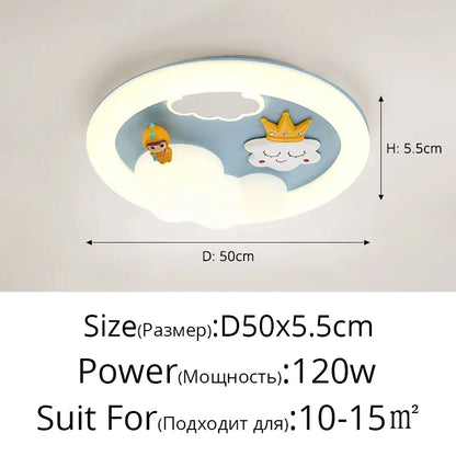 DecorBites™ Kids Ceiling Light: Minimalist Pink Blue Lamp for Bedroom or Living Room