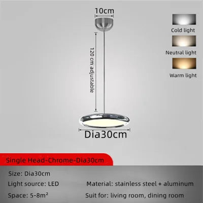 DecorBites™ Circular Dining Pendant Chandelier LED Light for Kitchen, Living Room & Bedroom